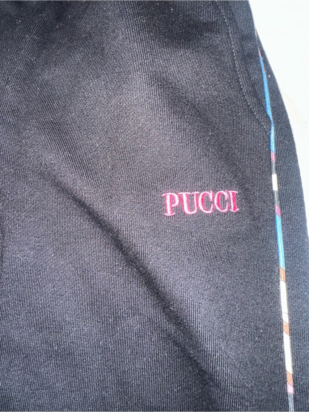 Emilio Pucci Black Sweatpants with Pink Logo